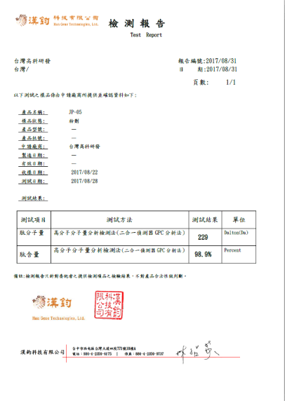 檢驗報告 1